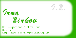 irma mirkov business card